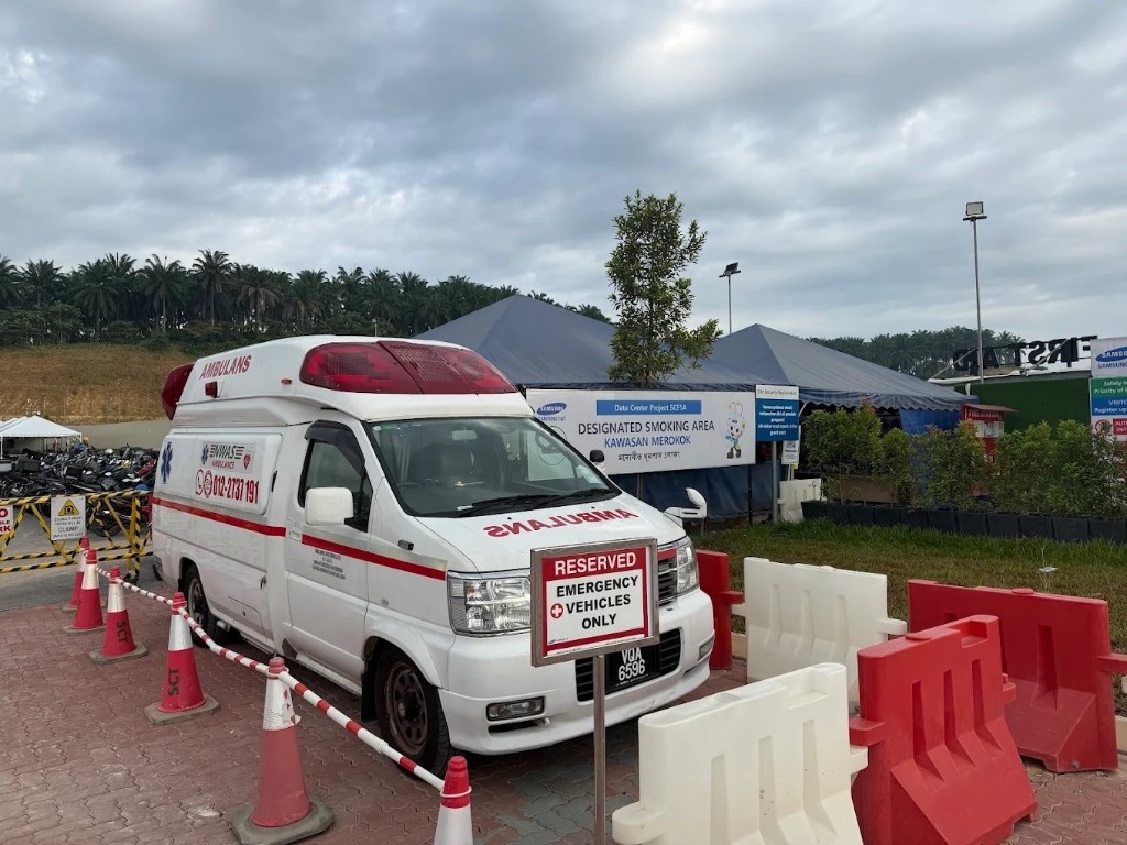 NWAS ambulance standby at construction site